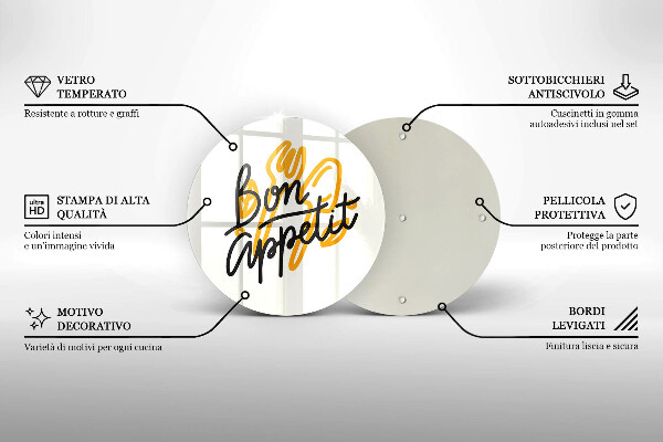 Tábua para cozinha A inscrição Bon Appetit