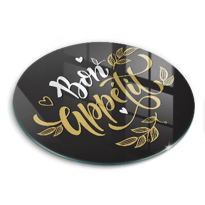 Tábua de cortar de vidro A inscrição Bon Appetit