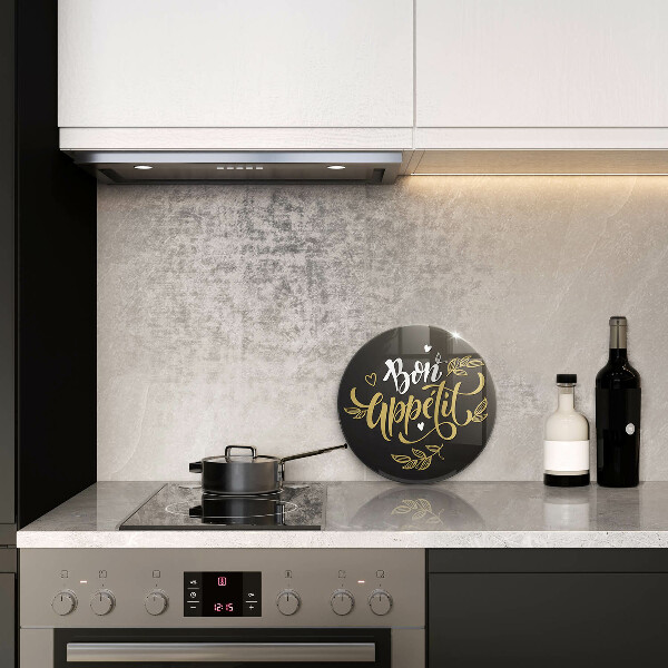 Tábua de cortar de vidro A inscrição Bon Appetit