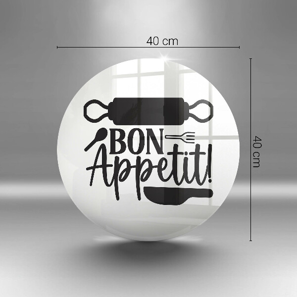 Tábua de corte de vidro A inscrição Bon Appetit