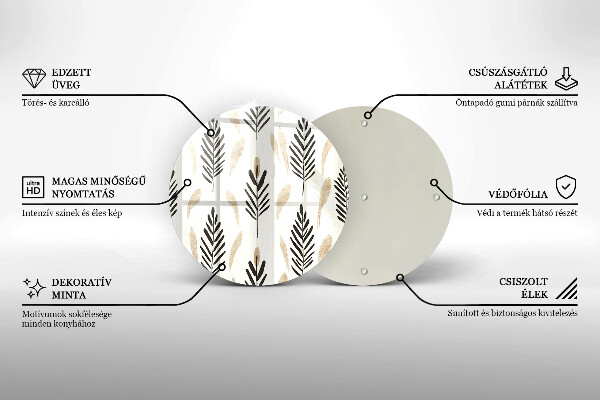 Tábua de vidro Plantas Boho