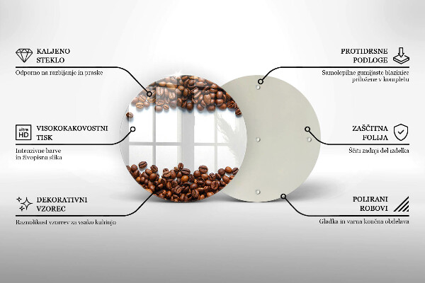 Tábua de corte de vidro Grãos de café