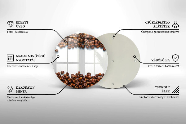 Tábua de corte de vidro Grãos de café