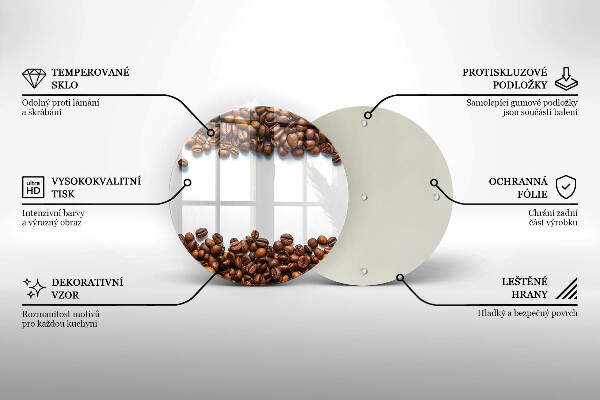 Tábua de corte de vidro Grãos de café