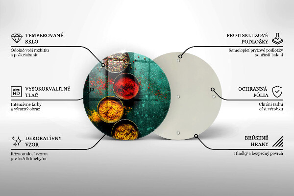 Tábua de cortar de vidro Especiarias orientais