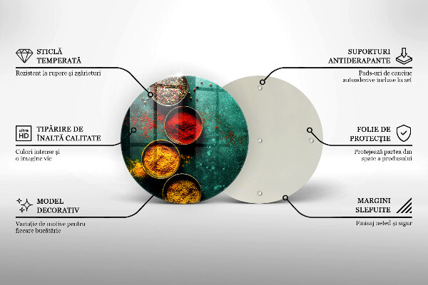 Tábua de cortar de vidro Especiarias orientais