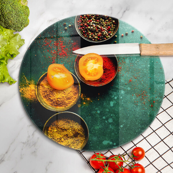 Tábua de cortar de vidro Especiarias orientais