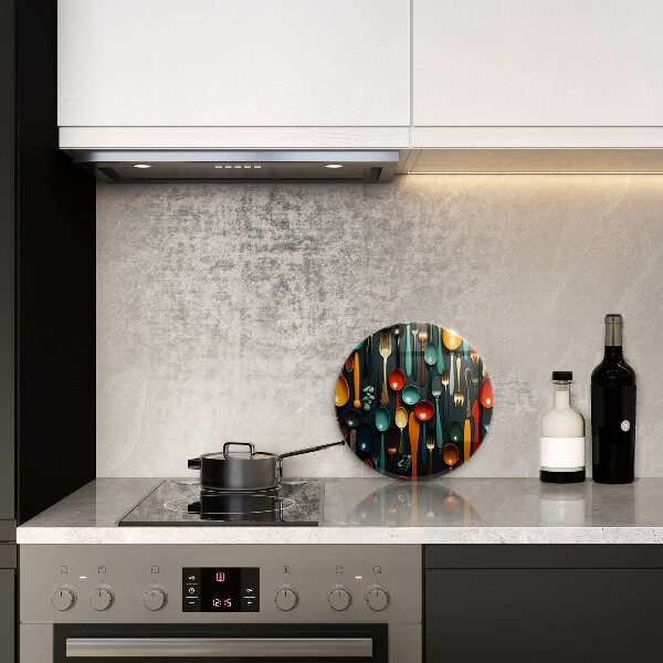 Tábua de corte Colheres e garfos coloridos