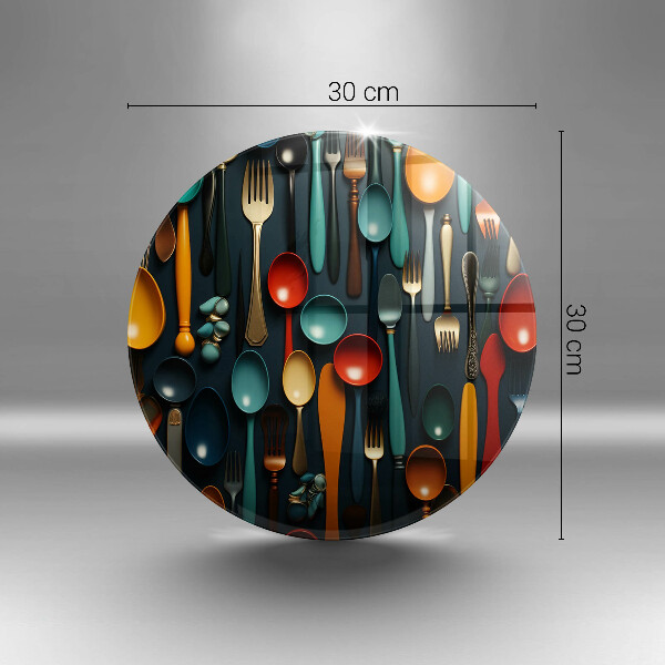 Tábua de corte Colheres e garfos coloridos