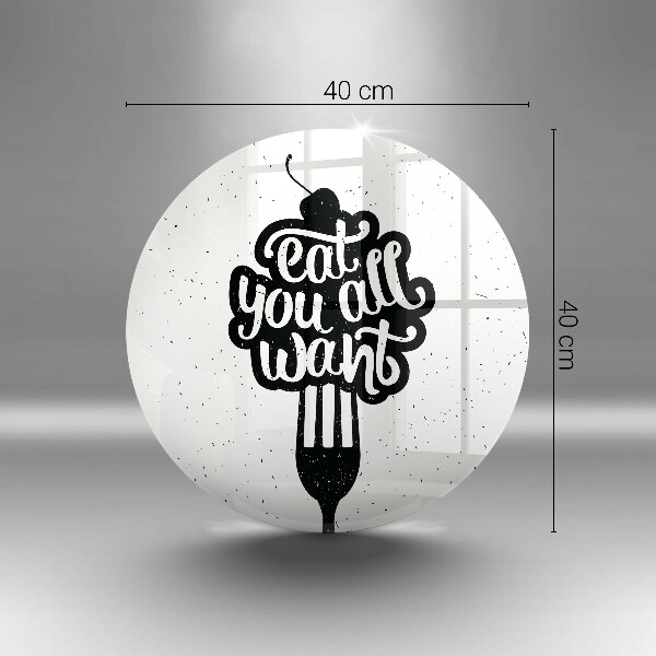 Tábua de cortar A inscrição Coma tudo que você quiser