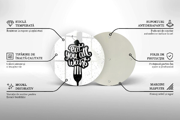 Tábua de cortar A inscrição Coma tudo que você quiser
