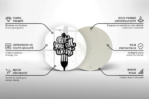 Tábua de cortar A inscrição Coma tudo que você quiser