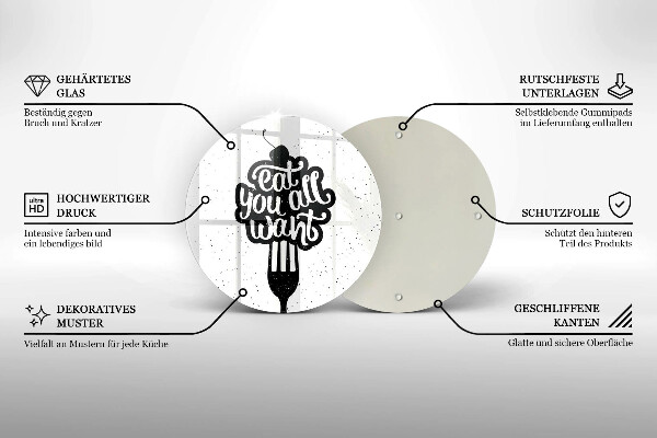Tábua de cortar A inscrição Coma tudo que você quiser