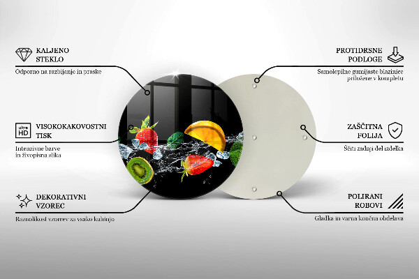 Tábua de cortar alimentos Fruta na água