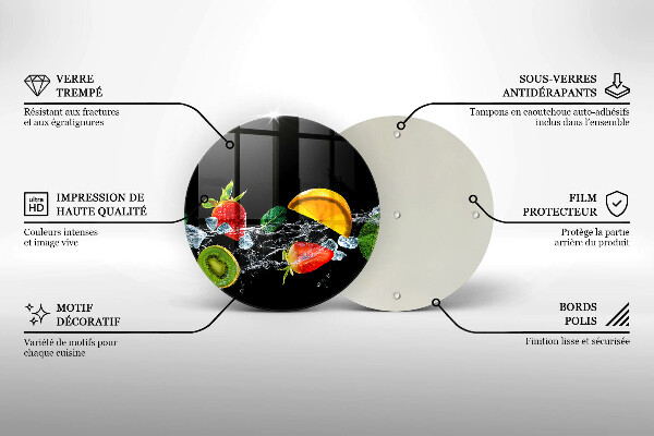 Tábua de cortar alimentos Fruta na água