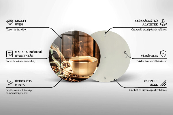 Tábua para corte Uma xícara e grãos de café