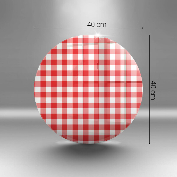 Tábua de corte de vidro Xadrez vermelho e branco