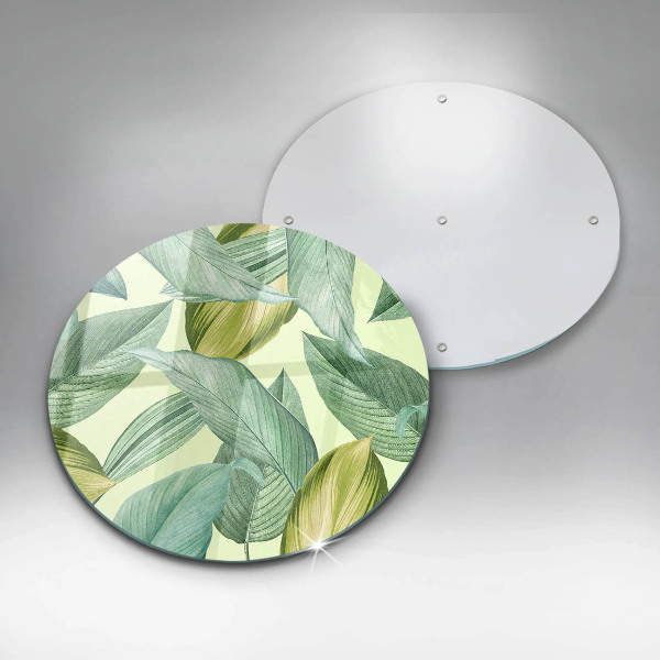 Tábua de cortar de vidro Folhas tropicais verdes