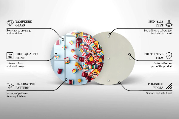 Tábua de corte Doces coloridos