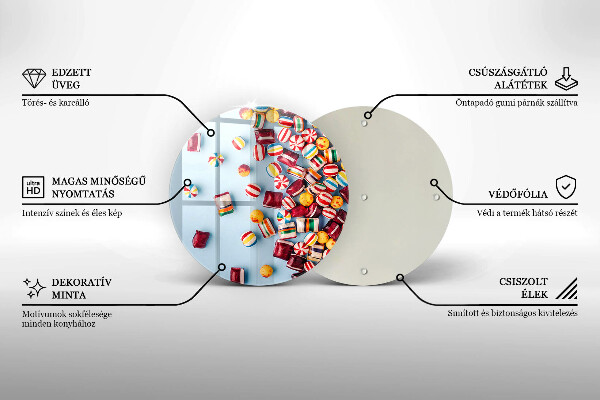 Tábua de corte Doces coloridos