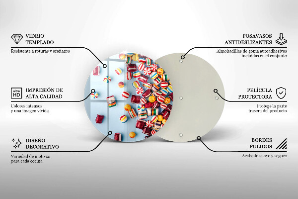 Tábua de corte Doces coloridos