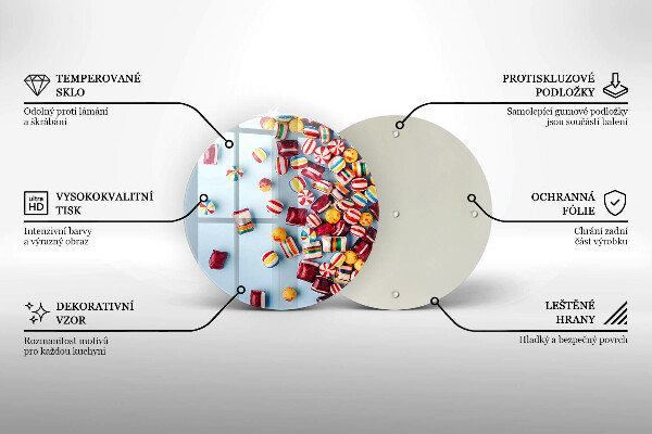 Tábua de corte Doces coloridos