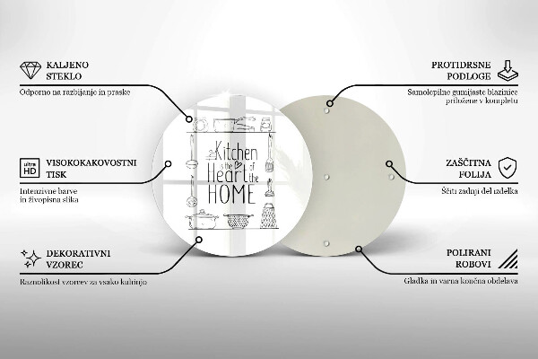 Tábua de vidro Inscrição, frase