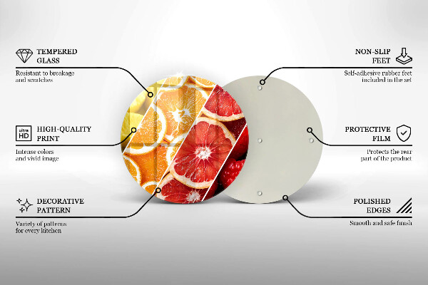 Tábua de cortar de vidro Frutas coloridas