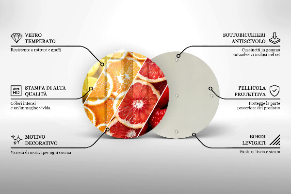 Tábua de cortar de vidro Frutas coloridas