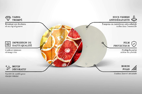 Tábua de cortar de vidro Frutas coloridas