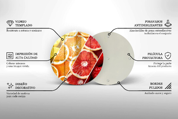 Tábua de cortar de vidro Frutas coloridas