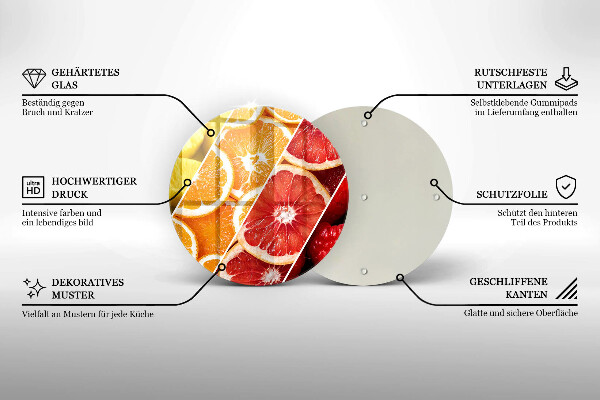 Tábua de cortar de vidro Frutas coloridas
