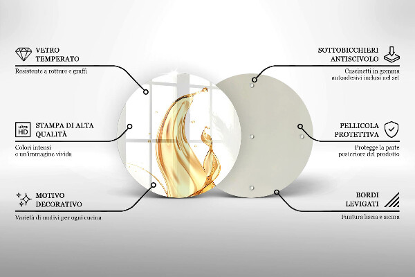 Tábua de corte de vidro Azeite