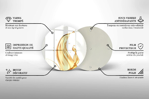 Tábua de corte de vidro Azeite