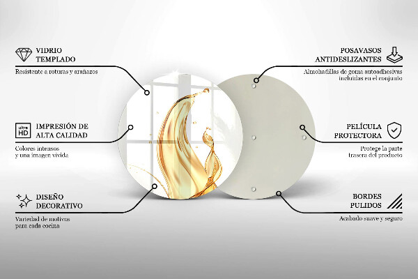 Tábua de corte de vidro Azeite