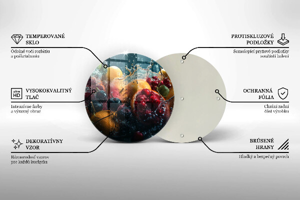 Tábua de cortar de vidro Fruta na água