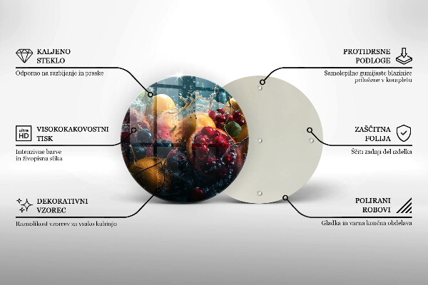 Tábua de cortar de vidro Fruta na água