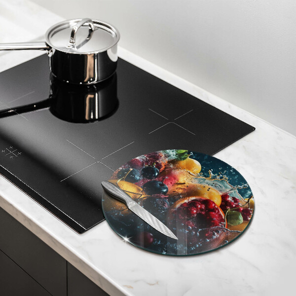 Tábua de cortar de vidro Fruta na água