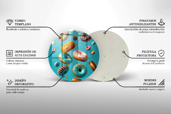 Tábua para cozinha Donuts coloridos