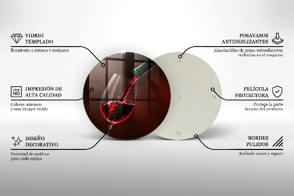 Tábua de vidro Um copo de vinho