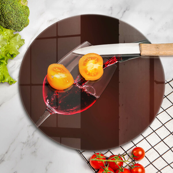 Tábua de vidro Um copo de vinho