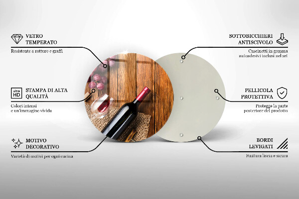 Tábua de cortar alimentos Uma garrafa de vinho tinto