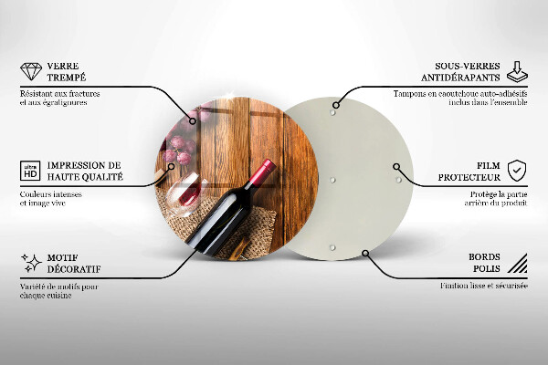 Tábua de cortar alimentos Uma garrafa de vinho tinto