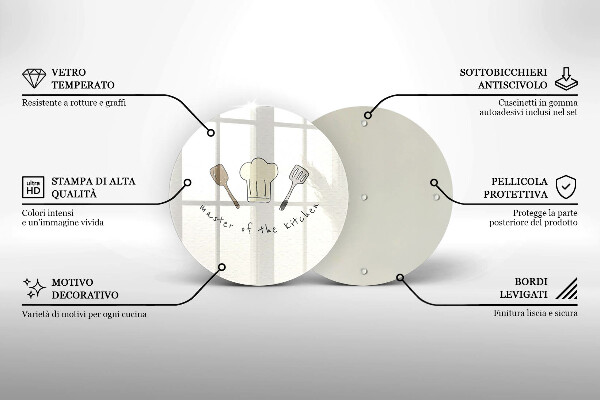 Tábua de corte de vidro Mestre da Cozinha
