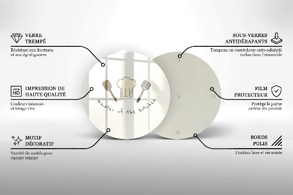 Tábua de corte de vidro Mestre da Cozinha