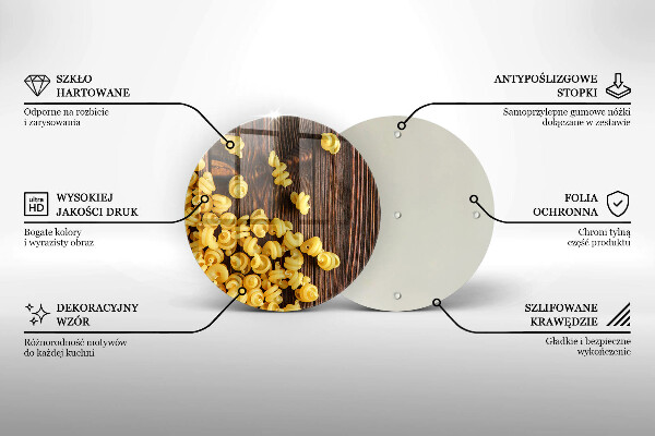 Tábua de cortar de vidro Massa na mesa