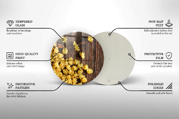 Tábua de cortar de vidro Massa na mesa