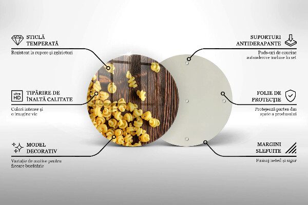 Tábua de cortar de vidro Massa na mesa