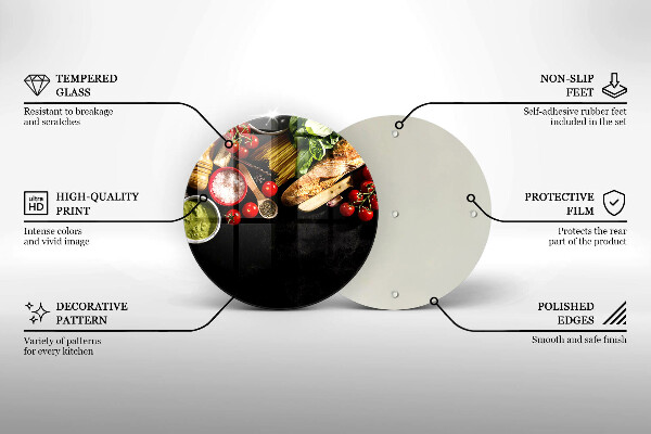 Tábua para cozinha Ingredientes e especiarias italianas