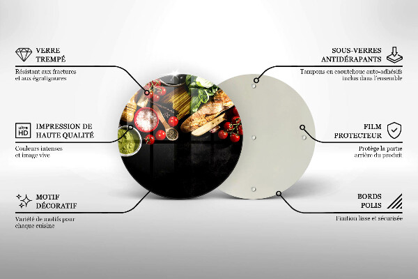 Tábua para cozinha Ingredientes e especiarias italianas